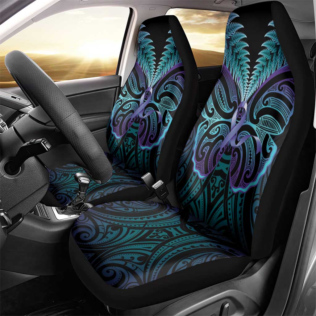 Suicide Prevention New Zealand Car Seat Cover Aotearoa Maori Butterfly Mix Silver Fern - Aussie Hoodie