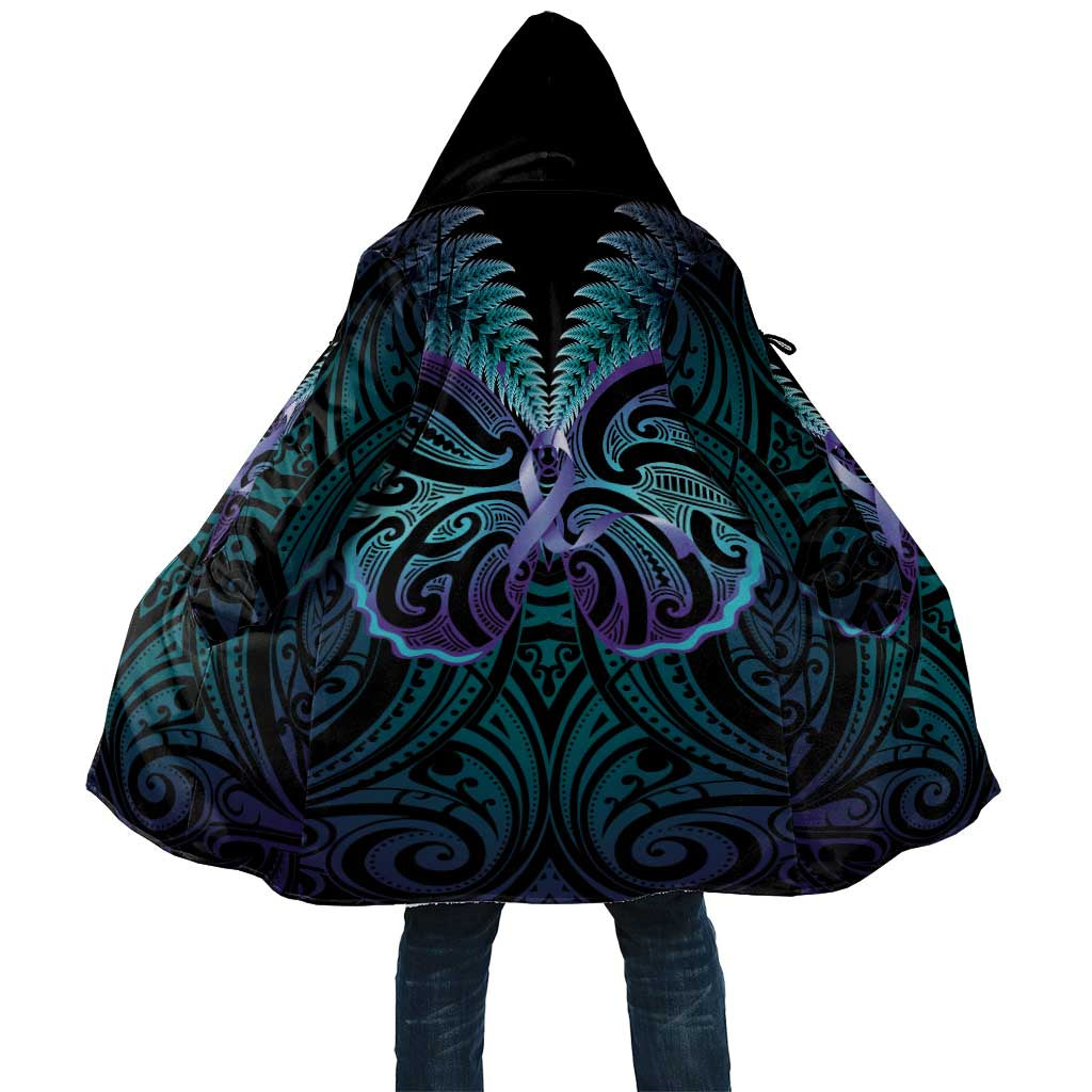 Suicide Prevention New Zealand Cloak Aotearoa Maori Butterfly Mix Silver Fern - Aussie Hoodie