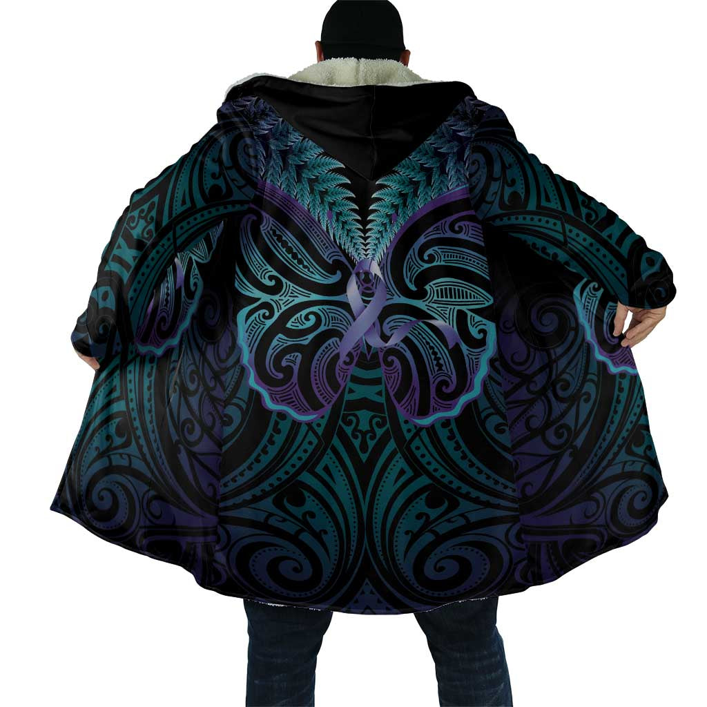 Suicide Prevention New Zealand Cloak Aotearoa Maori Butterfly Mix Silver Fern - Aussie Hoodie