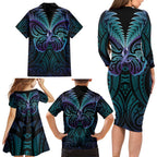 Suicide Prevention New Zealand Family Matching Long Sleeve Bodycon Dress and Hawaiian Shirt Aotearoa Maori Butterfly Mix Silver Fern - Aussie Hoodie