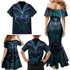 Suicide Prevention New Zealand Family Matching Mermaid Dress and Hawaiian Shirt Aotearoa Maori Butterfly Mix Silver Fern - Aussie Hoodie