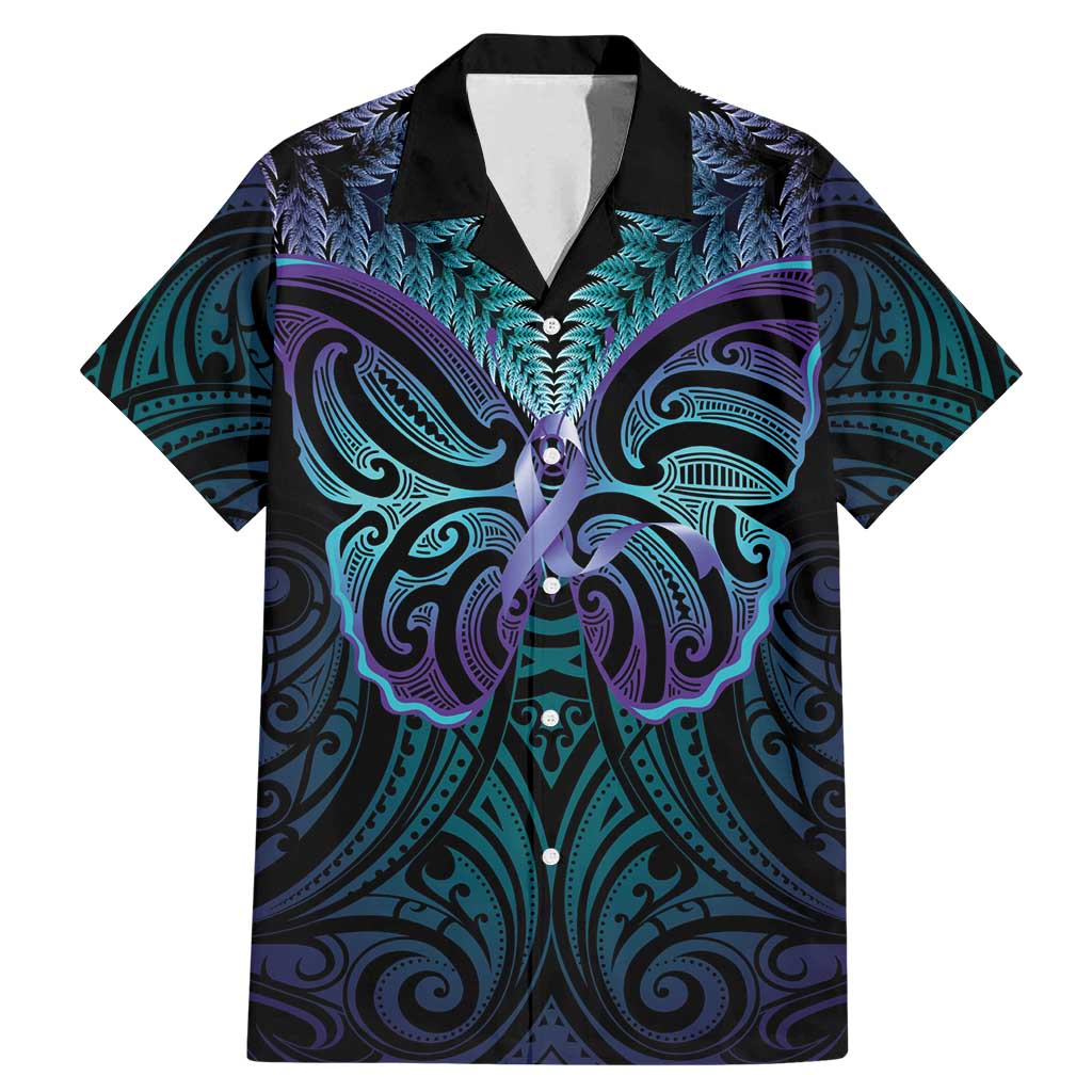 Suicide Prevention New Zealand Family Matching Mermaid Dress and Hawaiian Shirt Aotearoa Maori Butterfly Mix Silver Fern - Aussie Hoodie