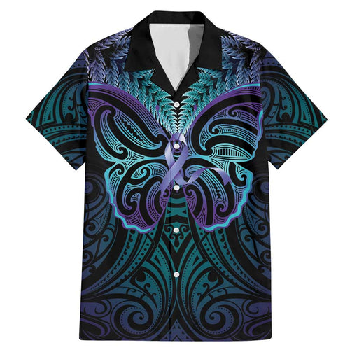 Suicide Prevention New Zealand Family Matching Mermaid Dress and Hawaiian Shirt Aotearoa Maori Butterfly Mix Silver Fern - Aussie Hoodie