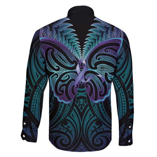 Suicide Prevention New Zealand Family Matching Mermaid Dress and Hawaiian Shirt Aotearoa Maori Butterfly Mix Silver Fern - Aussie Hoodie