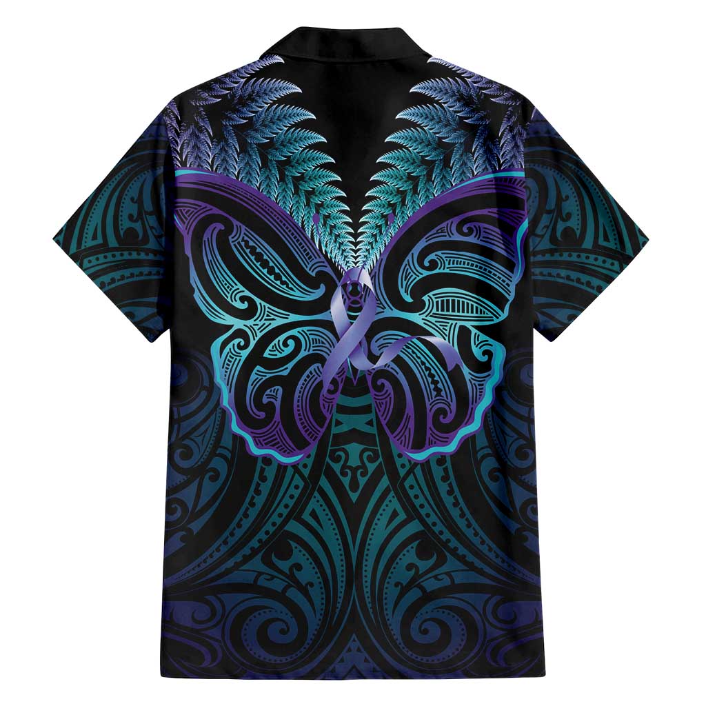 Suicide Prevention New Zealand Family Matching Off Shoulder Maxi Dress and Hawaiian Shirt Aotearoa Maori Butterfly Mix Silver Fern - Aussie Hoodie