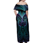 Suicide Prevention New Zealand Family Matching Off Shoulder Maxi Dress and Hawaiian Shirt Aotearoa Maori Butterfly Mix Silver Fern - Aussie Hoodie