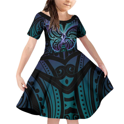 Suicide Prevention New Zealand Family Matching Off Shoulder Short Dress and Hawaiian Shirt Aotearoa Maori Butterfly Mix Silver Fern - Aussie Hoodie
