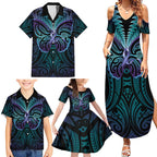 Suicide Prevention New Zealand Family Matching Summer Maxi Dress and Hawaiian Shirt Aotearoa Maori Butterfly Mix Silver Fern - Aussie Hoodie