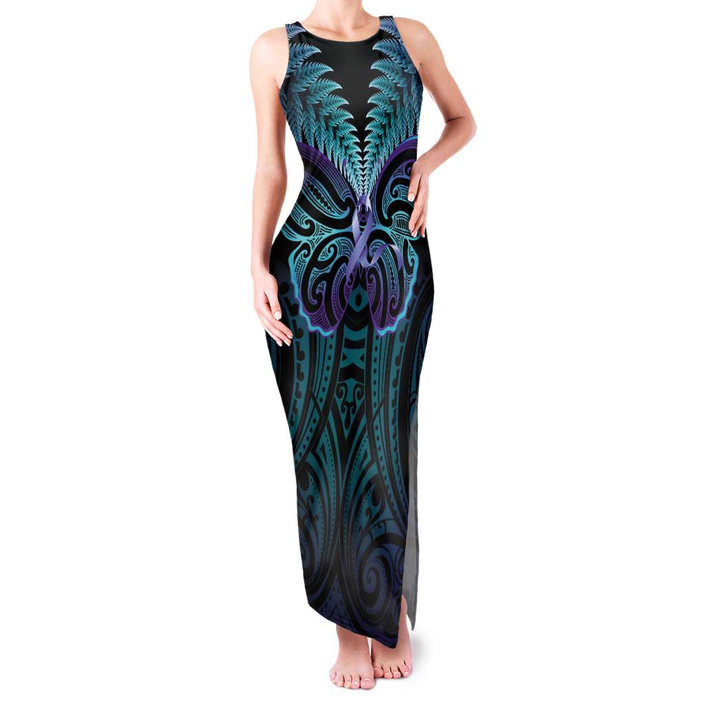Suicide Prevention New Zealand Family Matching Tank Maxi Dress and Hawaiian Shirt Aotearoa Maori Butterfly Mix Silver Fern - Aussie Hoodie