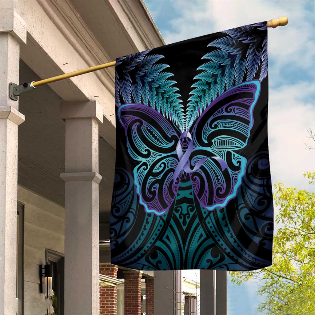 Suicide Prevention New Zealand Garden Flag Aotearoa Maori Butterfly Mix Silver Fern - Aussie Hoodie