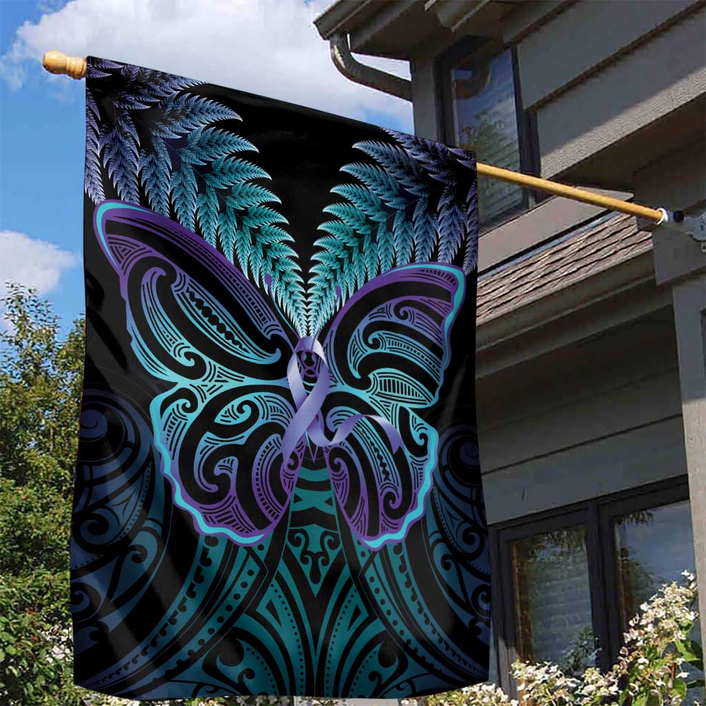 Suicide Prevention New Zealand Garden Flag Aotearoa Maori Butterfly Mix Silver Fern - Aussie Hoodie