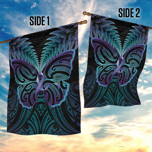 Suicide Prevention New Zealand Garden Flag Aotearoa Maori Butterfly Mix Silver Fern - Aussie Hoodie