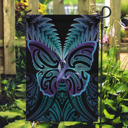 Suicide Prevention New Zealand Garden Flag Aotearoa Maori Butterfly Mix Silver Fern - Aussie Hoodie