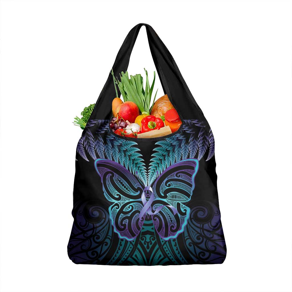 Suicide Prevention New Zealand Grocery Bag Aotearoa Maori Butterfly Mix Silver Fern - Aussie Hoodie