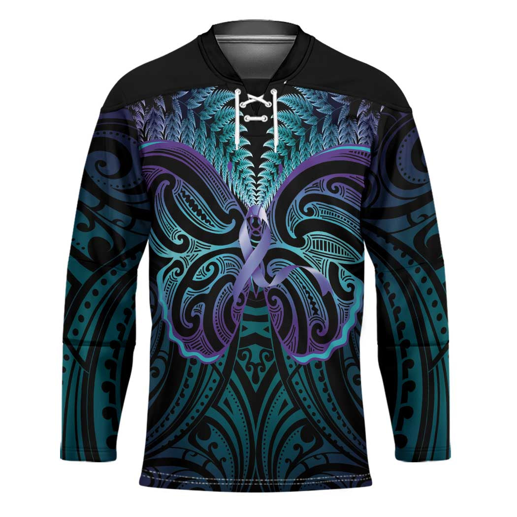Suicide Prevention New Zealand Hockey Jersey Aotearoa Maori Butterfly Mix Silver Fern - Aussie Hoodie