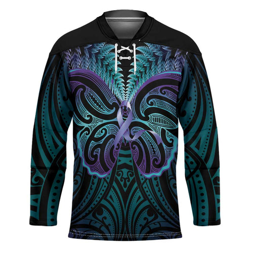 Suicide Prevention New Zealand Hockey Jersey Aotearoa Maori Butterfly Mix Silver Fern - Aussie Hoodie