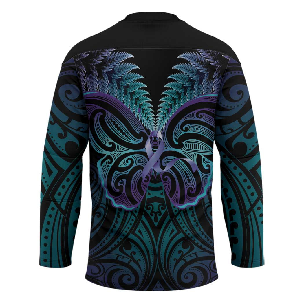 Suicide Prevention New Zealand Hockey Jersey Aotearoa Maori Butterfly Mix Silver Fern - Aussie Hoodie