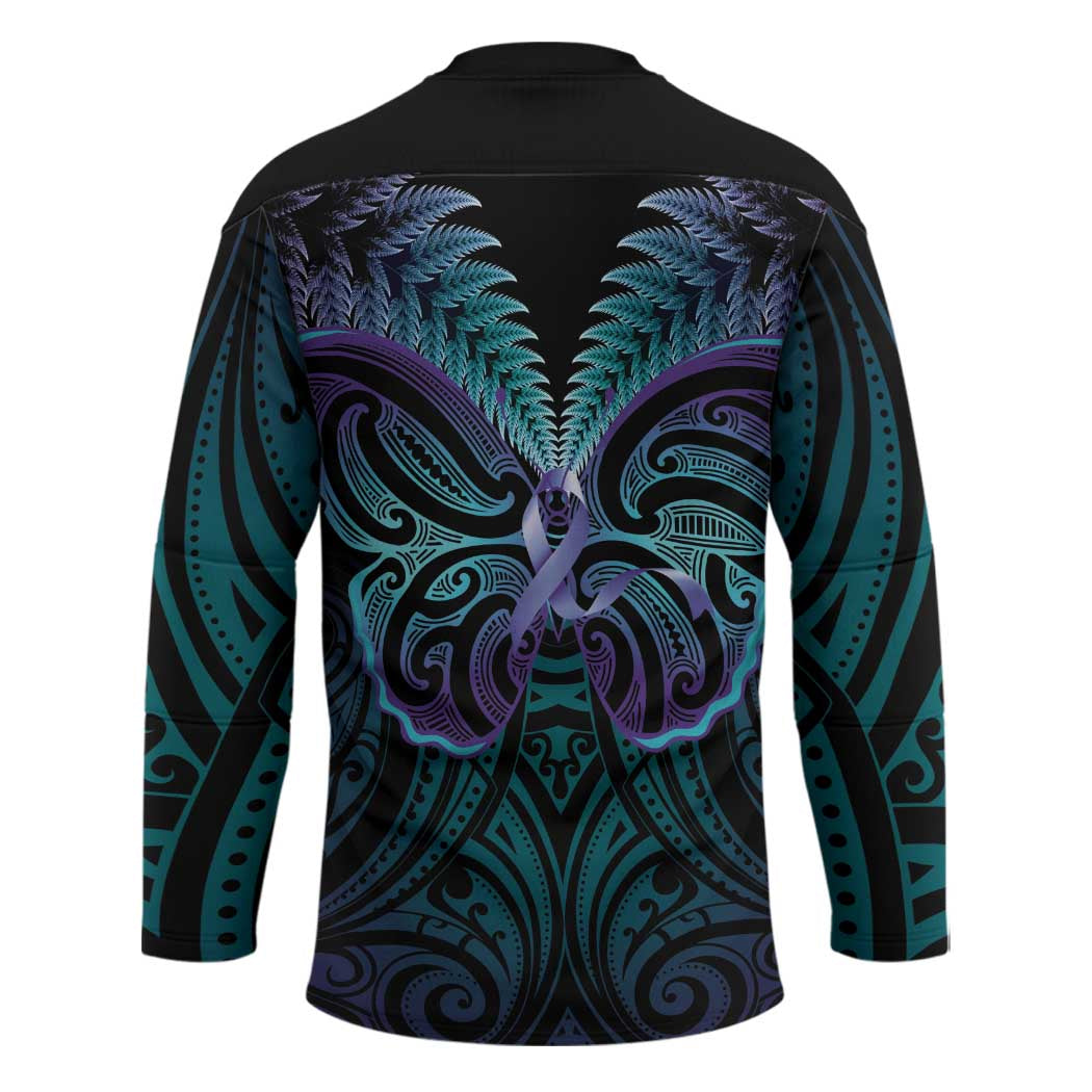 Suicide Prevention New Zealand Hockey Jersey Aotearoa Maori Butterfly Mix Silver Fern - Aussie Hoodie