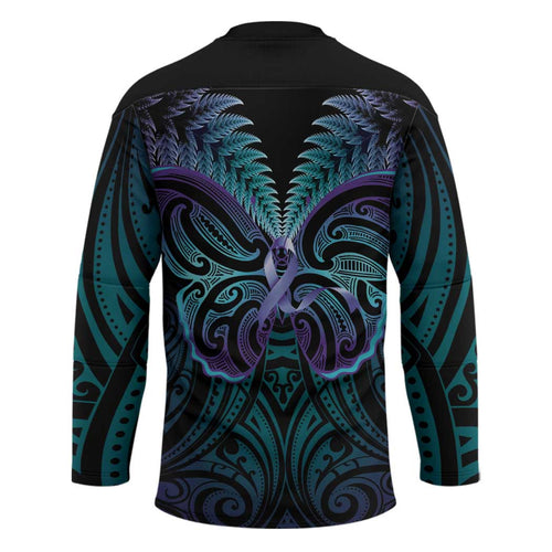 Suicide Prevention New Zealand Hockey Jersey Aotearoa Maori Butterfly Mix Silver Fern - Aussie Hoodie