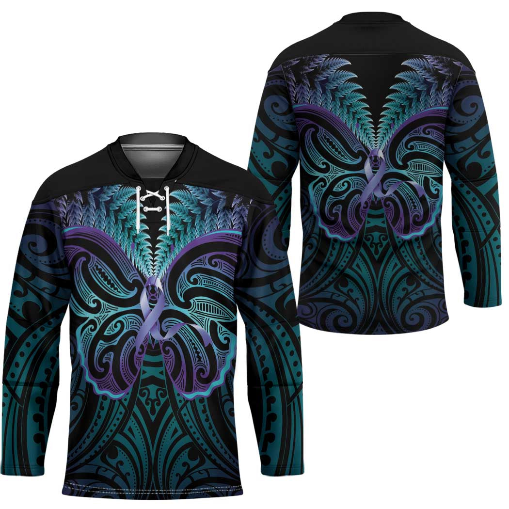 Suicide Prevention New Zealand Hockey Jersey Aotearoa Maori Butterfly Mix Silver Fern - Aussie Hoodie