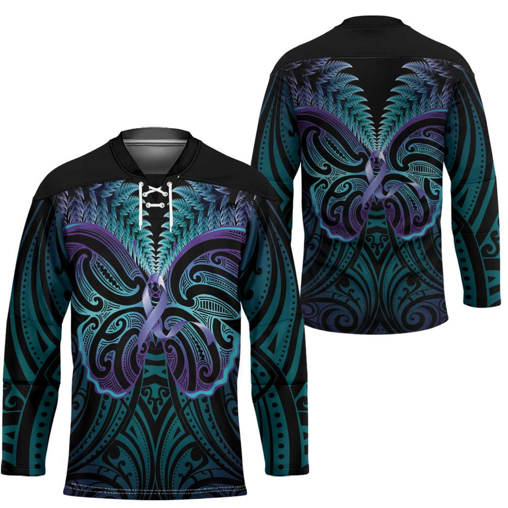 Suicide Prevention New Zealand Hockey Jersey Aotearoa Maori Butterfly Mix Silver Fern - Aussie Hoodie