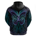 Suicide Prevention New Zealand Hoodie Aotearoa Maori Butterfly Mix Silver Fern - Aussie Hoodie