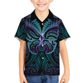 Suicide Prevention New Zealand Kid Hawaiian Shirt Aotearoa Maori Butterfly Mix Silver Fern - Aussie Hoodie