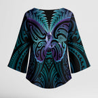 Suicide Prevention New Zealand Kimono Sleeve Blouse Aotearoa Maori Butterfly Mix Silver Fern - Aussie Hoodie