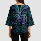Suicide Prevention New Zealand Kimono Sleeve Blouse Aotearoa Maori Butterfly Mix Silver Fern - Aussie Hoodie