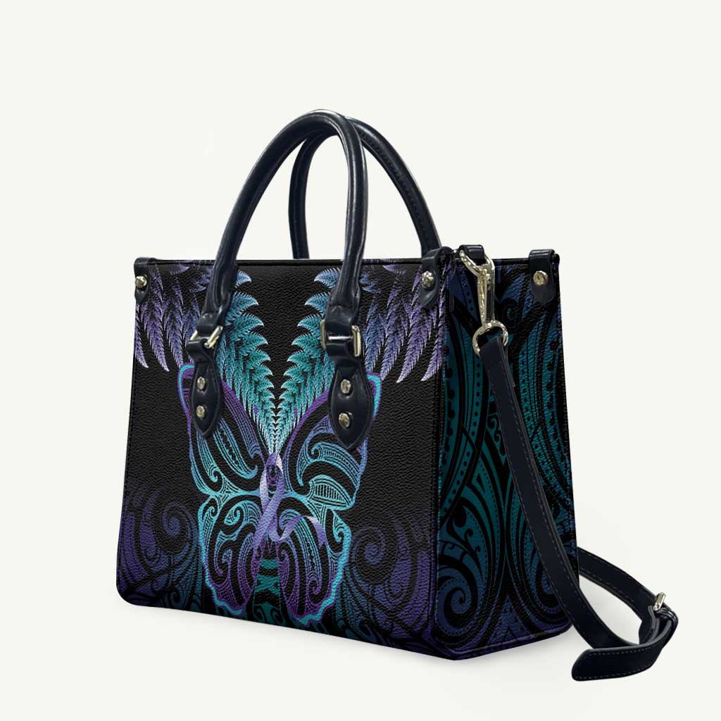 Suicide Prevention New Zealand Leather Bag Aotearoa Maori Butterfly Mix Silver Fern - Aussie Hoodie