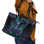 Suicide Prevention New Zealand Leather Tote Bag Aotearoa Maori Butterfly Mix Silver Fern - Aussie Hoodie