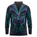 Suicide Prevention New Zealand Long Sleeve Polo Shirt Aotearoa Maori Butterfly Mix Silver Fern - Aussie Hoodie