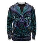 Suicide Prevention New Zealand Long Sleeve Shirt Aotearoa Maori Butterfly Mix Silver Fern - Aussie Hoodie