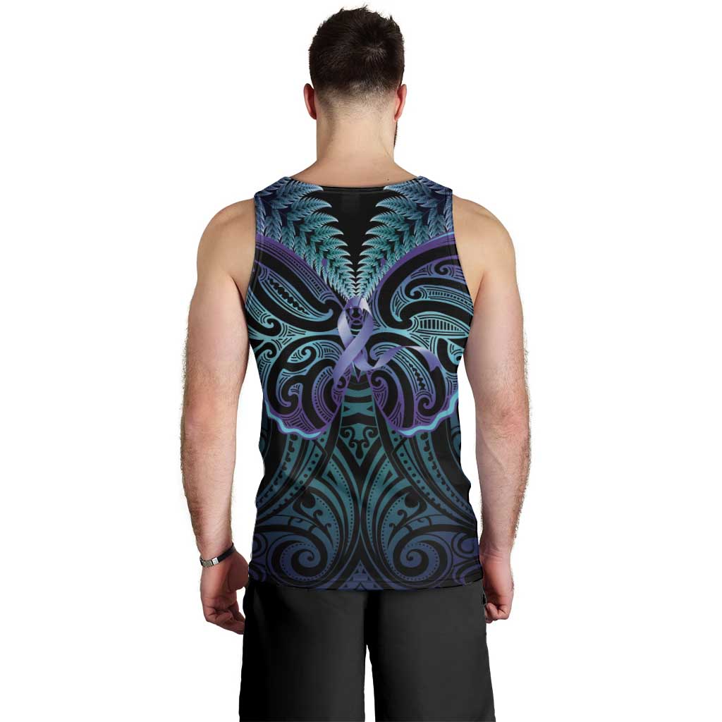 Suicide Prevention New Zealand Men Tank Top Aotearoa Maori Butterfly Mix Silver Fern - Aussie Hoodie