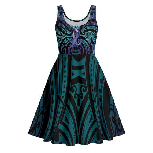 Suicide Prevention New Zealand Midi Dress Aotearoa Maori Butterfly Mix Silver Fern - Aussie Hoodie