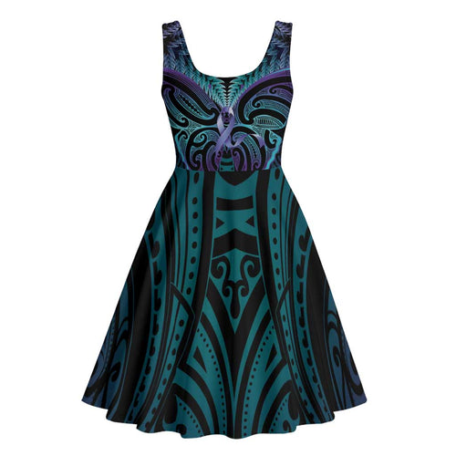 Suicide Prevention New Zealand Midi Dress Aotearoa Maori Butterfly Mix Silver Fern - Aussie Hoodie