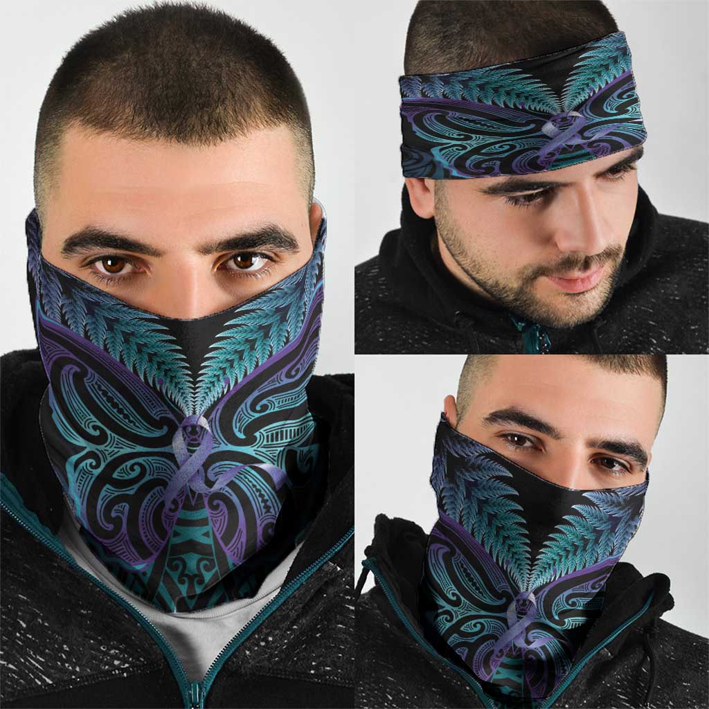 Suicide Prevention New Zealand Neck Gaiter Aotearoa Maori Butterfly Mix Silver Fern - Aussie Hoodie