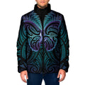 Suicide Prevention New Zealand Padded Jacket Aotearoa Maori Butterfly Mix Silver Fern - Aussie Hoodie