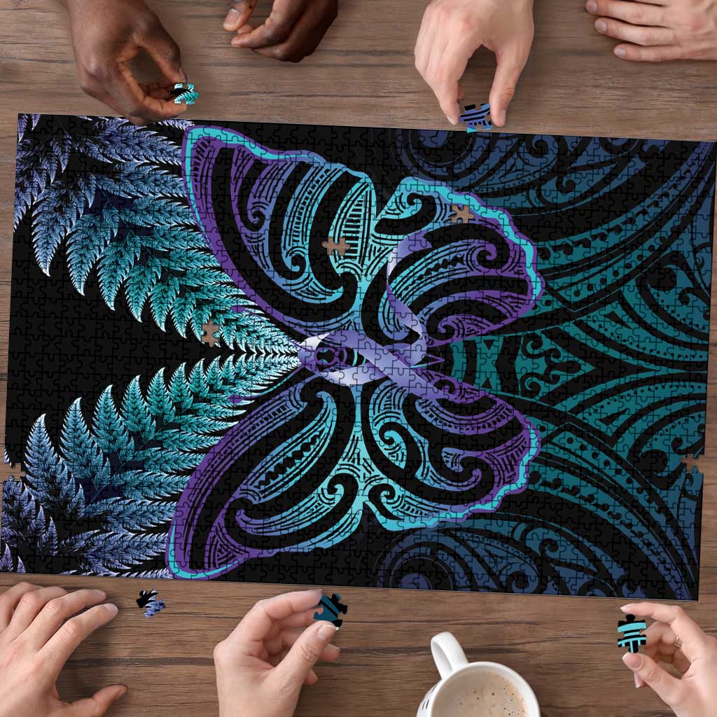 Suicide Prevention New Zealand Puzzle Aotearoa Maori Butterfly Mix Silver Fern - Aussie Hoodie