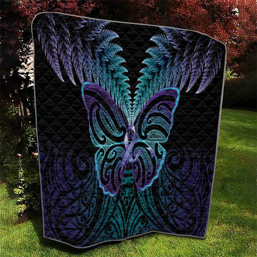 Suicide Prevention New Zealand Quilt Aotearoa Maori Butterfly Mix Silver Fern - Aussie Hoodie