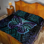 Suicide Prevention New Zealand Quilt Bed Set Aotearoa Maori Butterfly Mix Silver Fern - Aussie Hoodie
