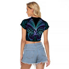 Suicide Prevention New Zealand Raglan Cropped T Shirt Aotearoa Maori Butterfly Mix Silver Fern - Aussie Hoodie