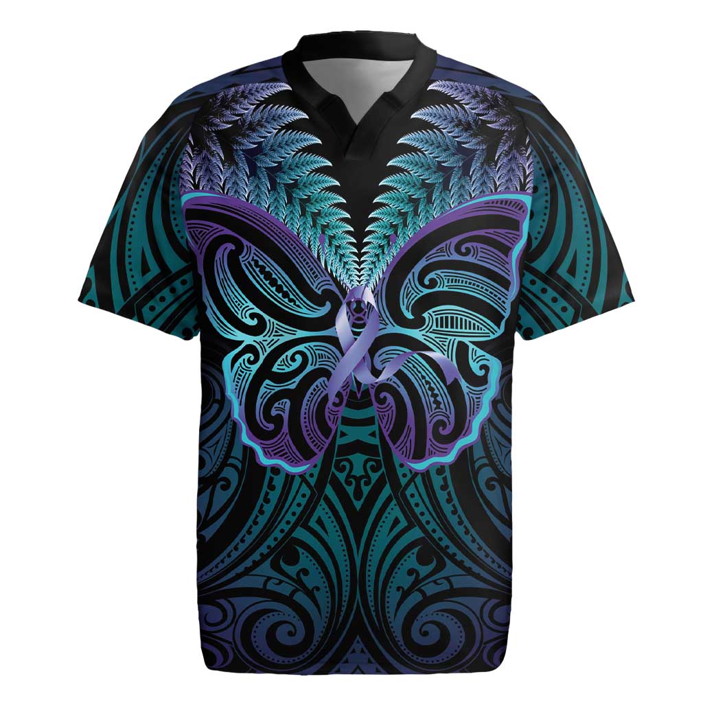Suicide Prevention New Zealand Rugby Jersey Aotearoa Maori Butterfly Mix Silver Fern - Aussie Hoodie