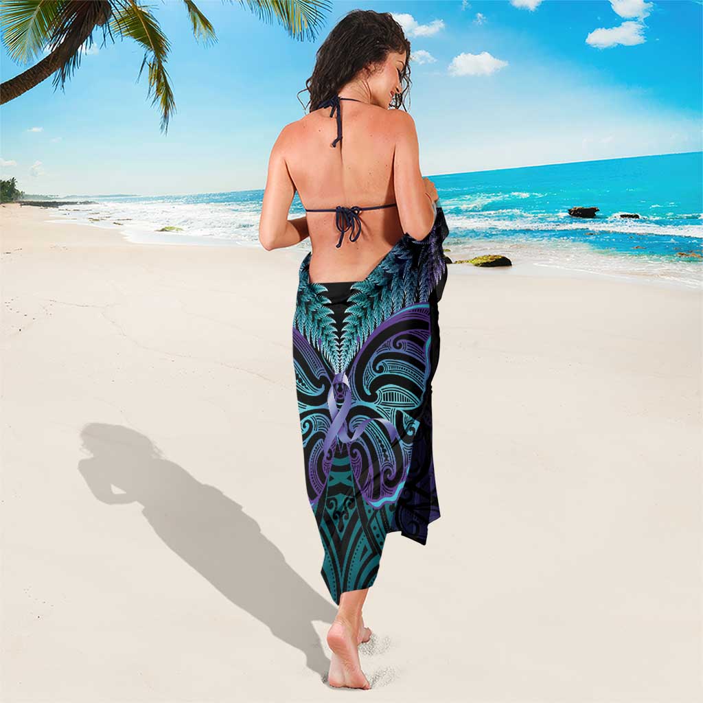 Suicide Prevention New Zealand Sarong Aotearoa Maori Butterfly Mix Silver Fern - Aussie Hoodie