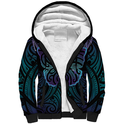 Suicide Prevention New Zealand Sherpa Hoodie Aotearoa Maori Butterfly Mix Silver Fern - Aussie Hoodie