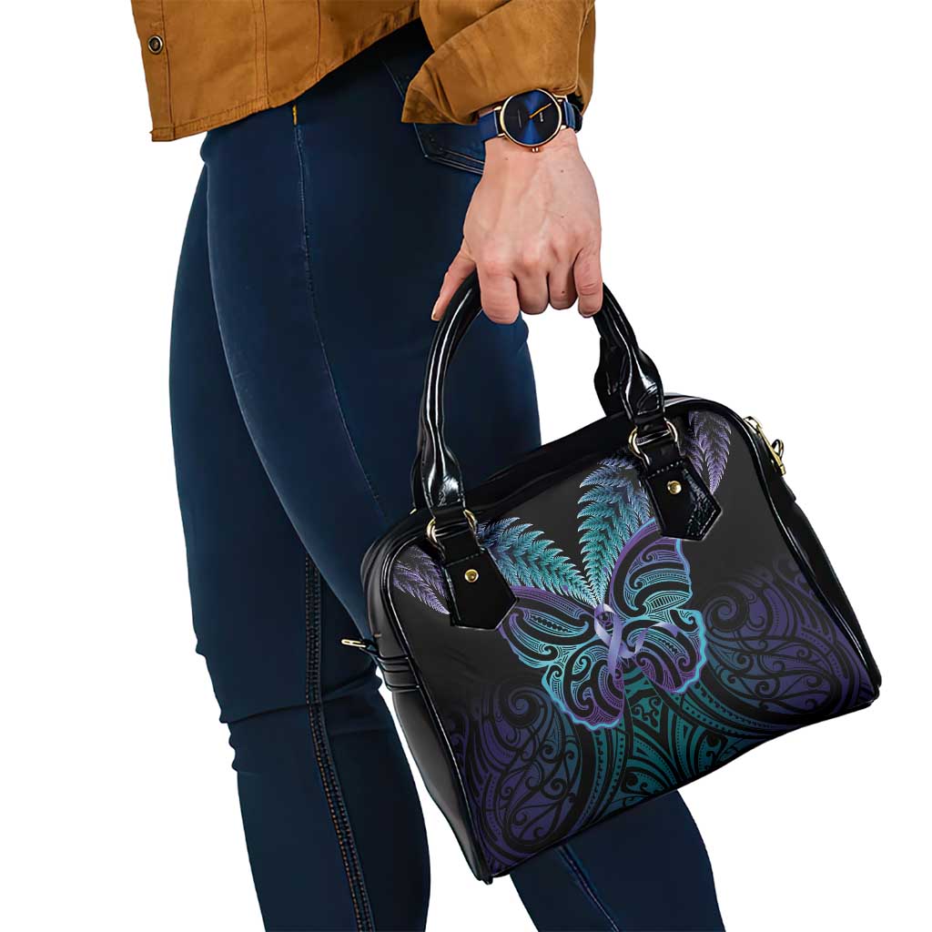 Suicide Prevention New Zealand Shoulder Handbag Aotearoa Maori Butterfly Mix Silver Fern - Aussie Hoodie