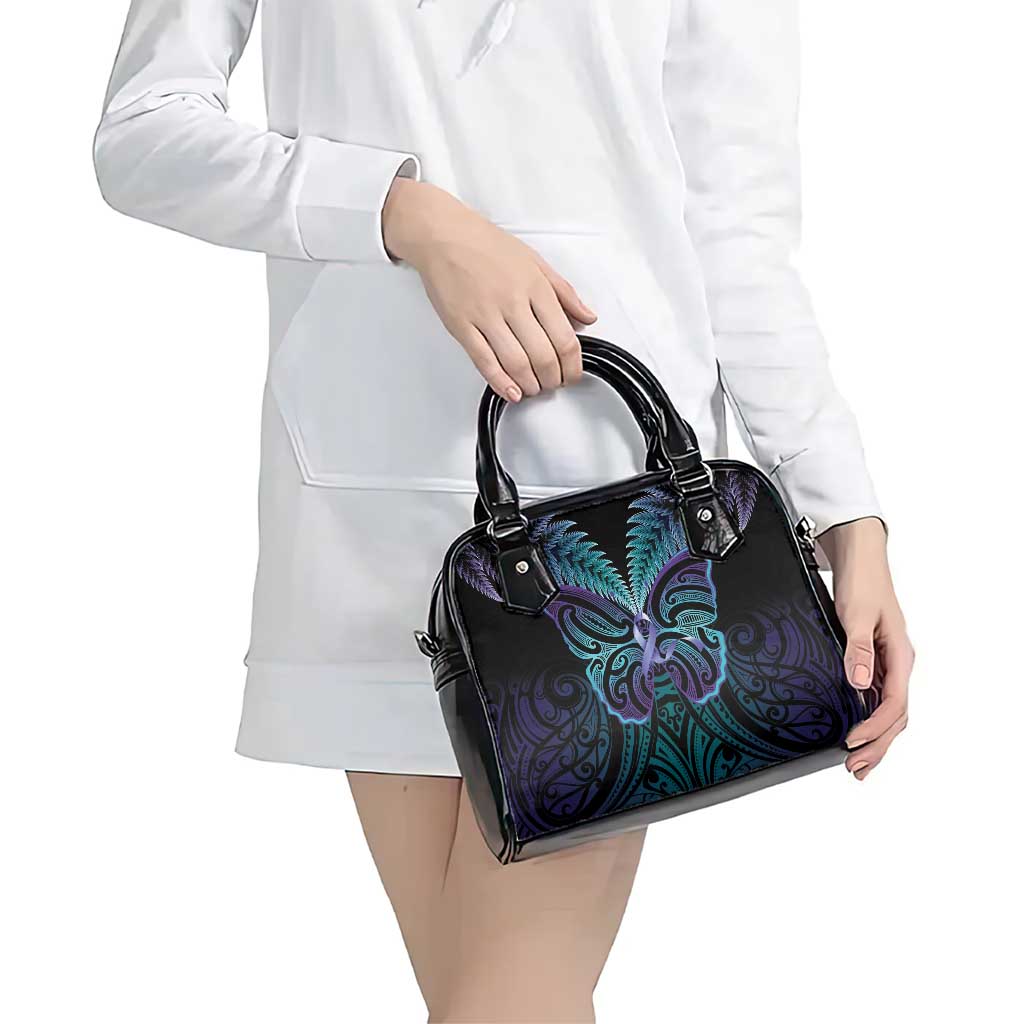 Suicide Prevention New Zealand Shoulder Handbag Aotearoa Maori Butterfly Mix Silver Fern - Aussie Hoodie