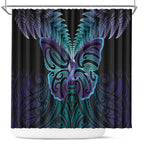 Suicide Prevention New Zealand Shower Curtain Aotearoa Maori Butterfly Mix Silver Fern - Aussie Hoodie