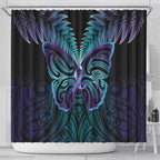 Suicide Prevention New Zealand Shower Curtain Aotearoa Maori Butterfly Mix Silver Fern - Aussie Hoodie