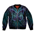 Suicide Prevention New Zealand Sleeve Zip Bomber Jacket Aotearoa Maori Butterfly Mix Silver Fern - Aussie Hoodie